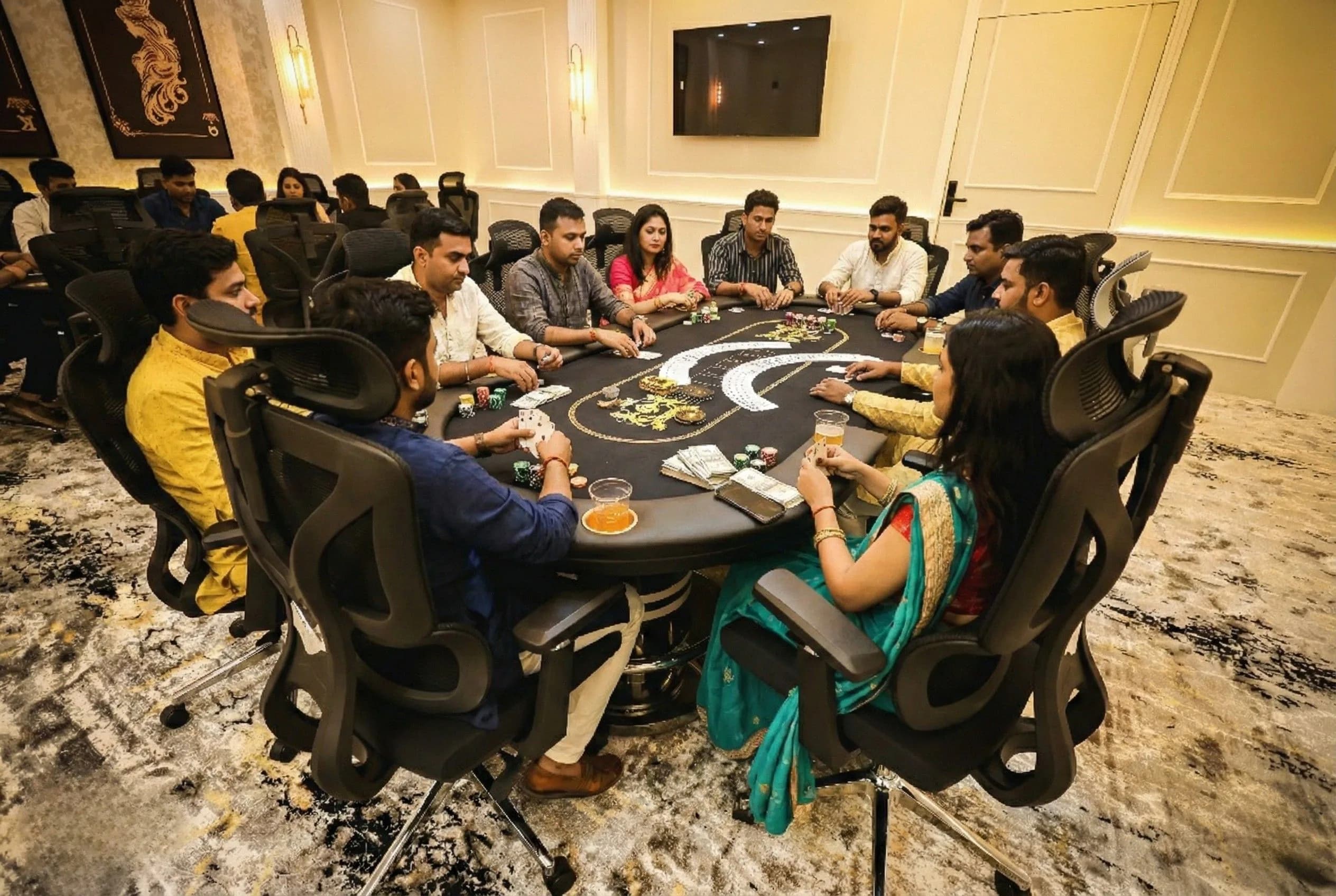 Poker chips and cards